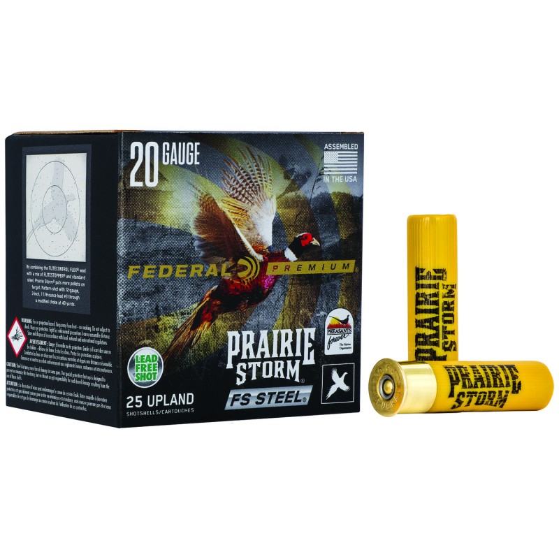 Federal PFSX207FS3 Premium Prairie Storm FS 20Gauge 3 78oz 3Shot 25 Per Box10 Case