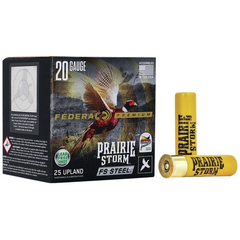 Federal PFSX207FS4 Premium Prairie Storm FS 20Gauge 3 78oz 4Shot 25 Per Box10 Case