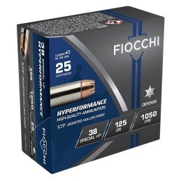 Fiocchi 38XTPP25 Hyperformance  38SpecialP 125gr Hornady XTP Hollow Point 25 Per Box20 Case