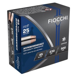 Fiocchi 45XTP25 Hyperformance  45ACP 230gr Hornady XTP Hollow Point 25 Per Box20 Case