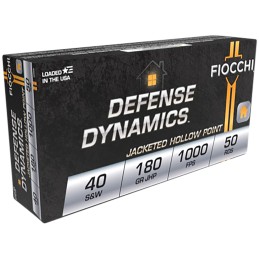 Fiocchi 40SWE Defense Dynamics  40SW 180gr Jacketed Hollow Point 50 Per Box20 Case