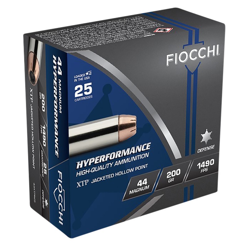 Fiocchi 44XTPB25 Hyperformance  44RemMag 200gr Hornady XTP Hollow Point 25 Per Box20 Case