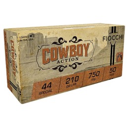 Fiocchi 44SCA Cowboy Action  44SWSpl 210gr Lead Flat Point 50 Per Box10 Case