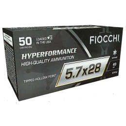 Fiocchi 57PT40 Hyperformance  5.7x28mm 40gr Tipped Hollow Point 50 Per Box10 Case