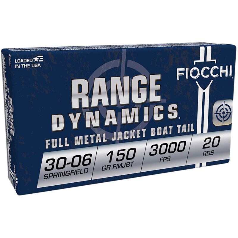 Fiocchi 3006A Range Dynamics  3006Springfield 150gr Full Metal Jacket Boat Tail 20 Per Box10 Case