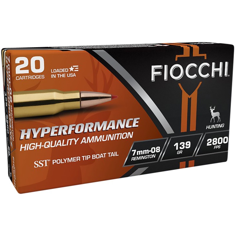 Fiocchi 7MM08HSA Hyperformance  7mm08Rem 139gr Super Shock Tip 20 Per Box10 Case