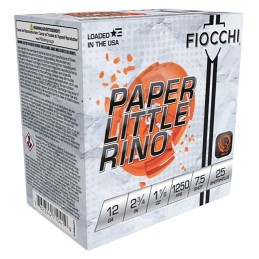 Fiocchi 12FPWR75 Paper Little Rino Extrema 12Gauge 2.75 1 18oz 7.5Shot 25 Per Box10 Case