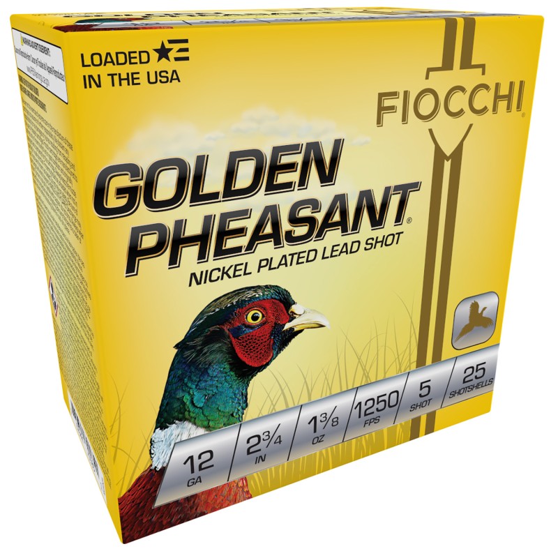 Fiocchi 12GP5 Golden Pheasant Extrema 12Gauge 2.75 1 38oz 5Shot 25 Per Box10 Case