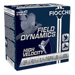 Fiocchi 12HV9 Field Dynamics High Velocity 12Gauge 2.75 1 14oz 9Shot 25 Per Box10 Case