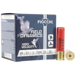 Fiocchi 28HV75 Field Dynamics High Velocity 28Gauge 2.75 34oz 7.5Shot 25 Per Box10 Case