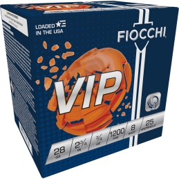 Fiocchi 28VIP8 Exacta Target VIP 28Gauge 2.75 34oz 8Shot 25 Per Box10 Case