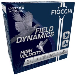 Fiocchi 123HV5 Field Dynamics High Velocity 12Gauge 3 1 34oz 5Shot 25 Per Box10 Case