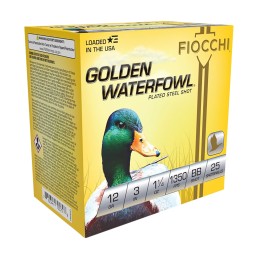 Fiocchi 123SGWBB Golden Waterfowl  12Gauge 3 1 14oz BBShot 25 Per Box10 Case