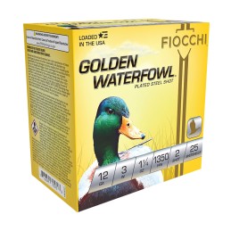 Fiocchi 123SGW2 Golden Waterfowl  12Gauge 3 1 14oz 2Shot 25 Per Box10 Case