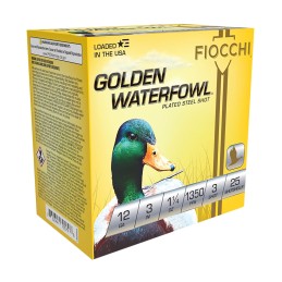 Fiocchi 123SGW3 Golden Waterfowl  12Gauge 3 1 14oz 3Shot 25 Per Box10 Case