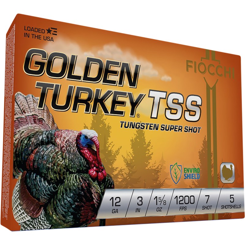 Fiocchi 123TSS7 Golden Turkey TSS 12Gauge 3 1 58oz 7Shot 5 Per Box10 Case