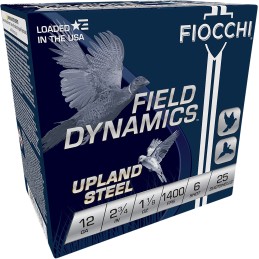 Fiocchi 12HVST6 Field Dynamics Upland Steel 12Gauge 2.75 1 18oz 6Shot 25 Per Box10 Case