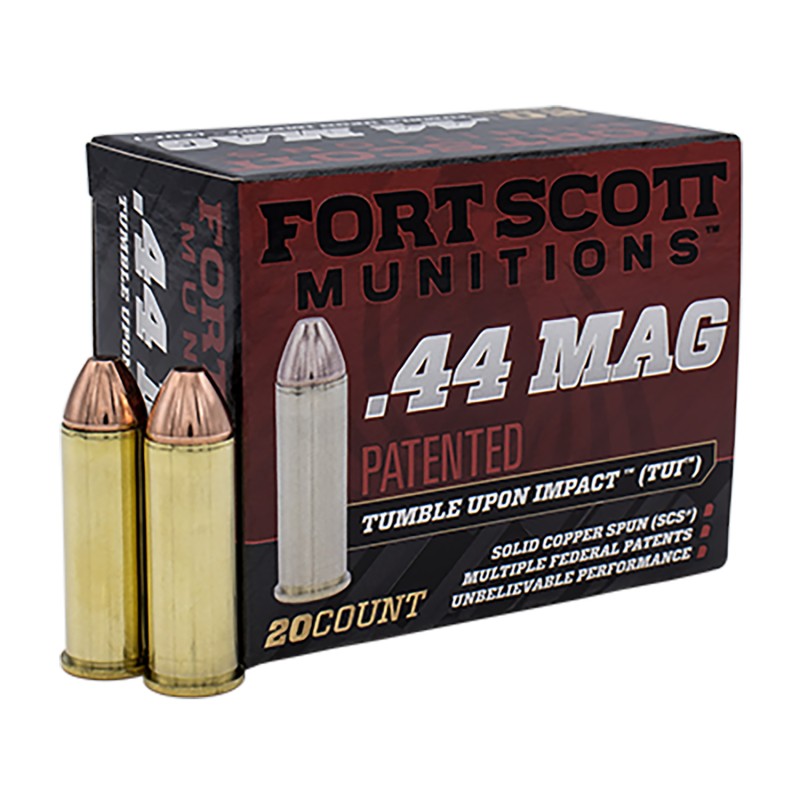 Fort Scott Munitions 44MAG200SCV Tumble Upon Impact TUI  44RemMag 200gr Solid Copper Spun 20 Per Box25 Case