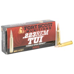 Fort Scott Munitions 223055SCV Tumble Upon Impact TUI  223Rem 55gr Solid Copper Spun 20 Per Box25 Case