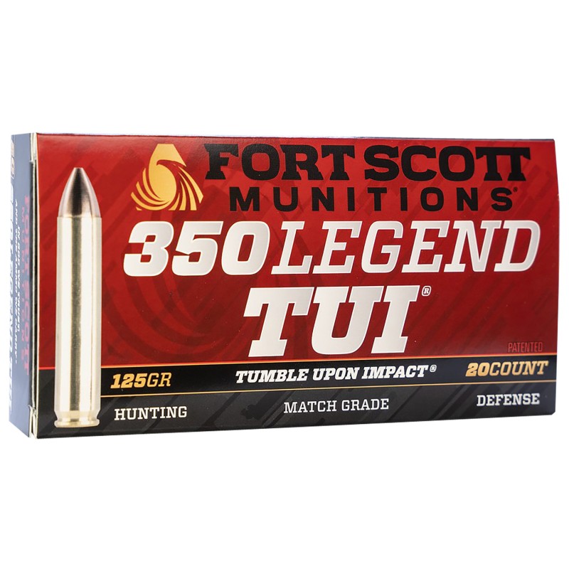 Fort Scott Munitions 350125SCV Tumble Upon Impact TUI Rifle 350Legend 125gr Solid Copper Spun 20 Per Box10 Case