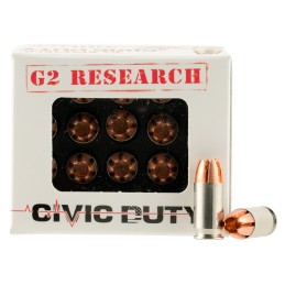 G2 Research G00621 Civic Duty  380ACP 64gr Copper Expansion Projectile 20 Per Box25 Case