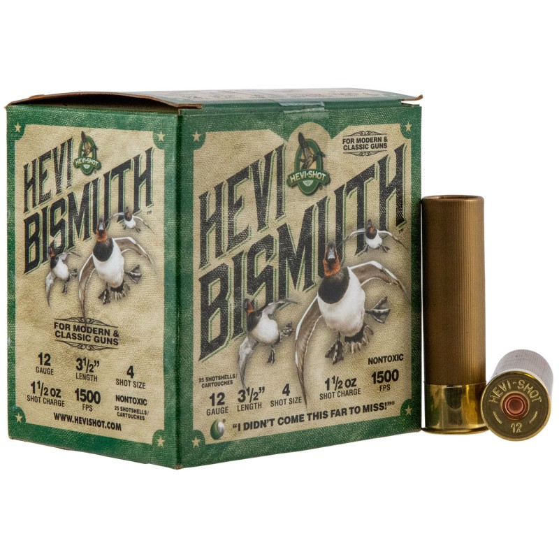 HEVIShot HS14504 HEVIBismuth  12Gauge 3.50 1 12oz Bismuth 4Shot 25 Per Box10 Case