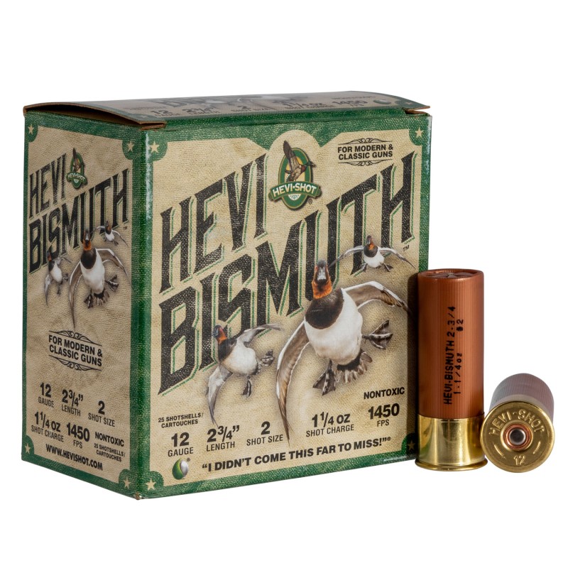 HEVIShot HS14702 HEVIBismuth  12Gauge 2.75 1 14oz Bismuth 2Shot 25 Per Box10 Case