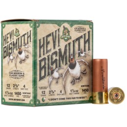 HEVIShot HS14704 HEVIBismuth  12Gauge 2.75 1 14oz Bismuth 4Shot 25 Per Box10 Case