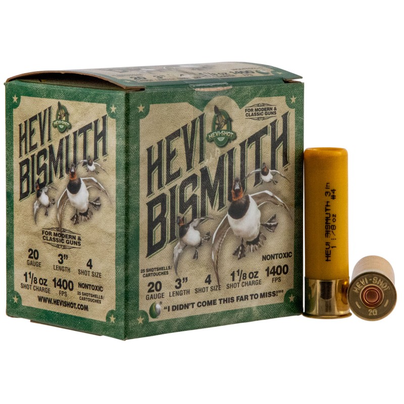 HEVIShot HS17004 HEVIBismuth  20Gauge 3 1 18oz Bismuth 4Shot 25 Per Box10 Case