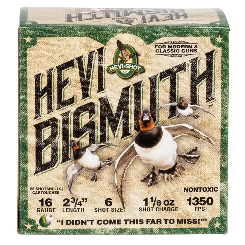 HEVIShot HS16706 HEVIBismuth  16Gauge 2.75 1 18oz Bismuth 6Shot 25 Per Box10 Case