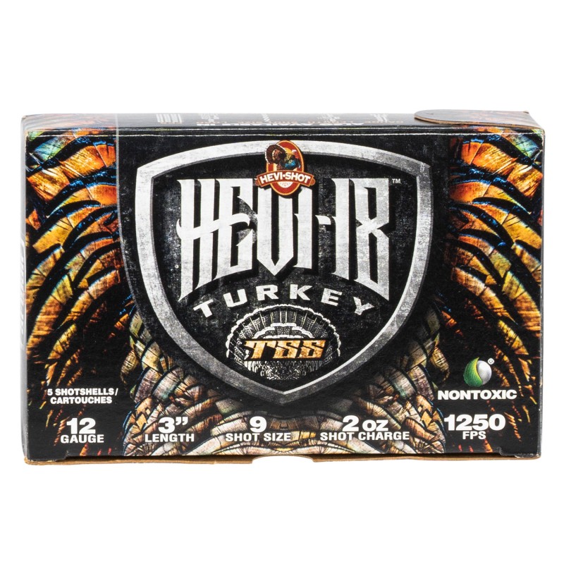 HEVIShot HS4009 HEVI18 TSS Turkey 12Gauge 3 2oz Tungsten 9Shot 5 Per Box10 Case