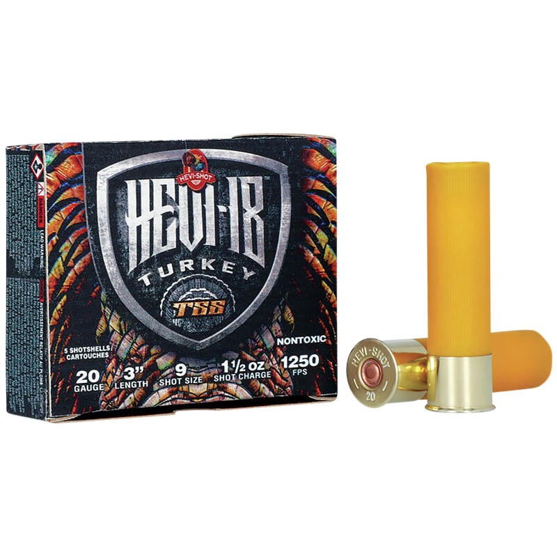 HEVIShot HS7009 HEVI18 TSS Turkey 20Gauge 3 1 12oz Tungsten 9Shot 5 Per Box10 Case