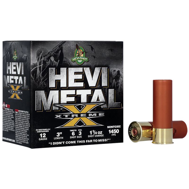 HEVIShot HS38126 HEVIMetal Extreme 12Gauge 3 1 14oz SteelTungsten 63Shot 25 Per Box10 Case