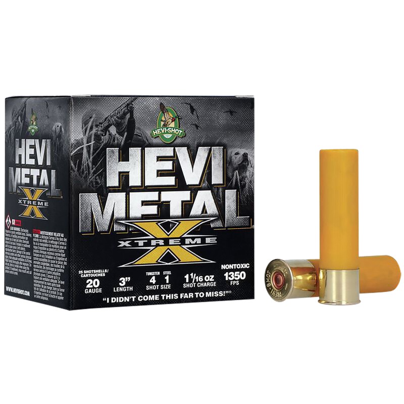 HEVIShot HS39202 HEVIMetal Extreme 20Gauge 3 1 116oz SteelTungsten 41Shot 25 Per Box10 Case