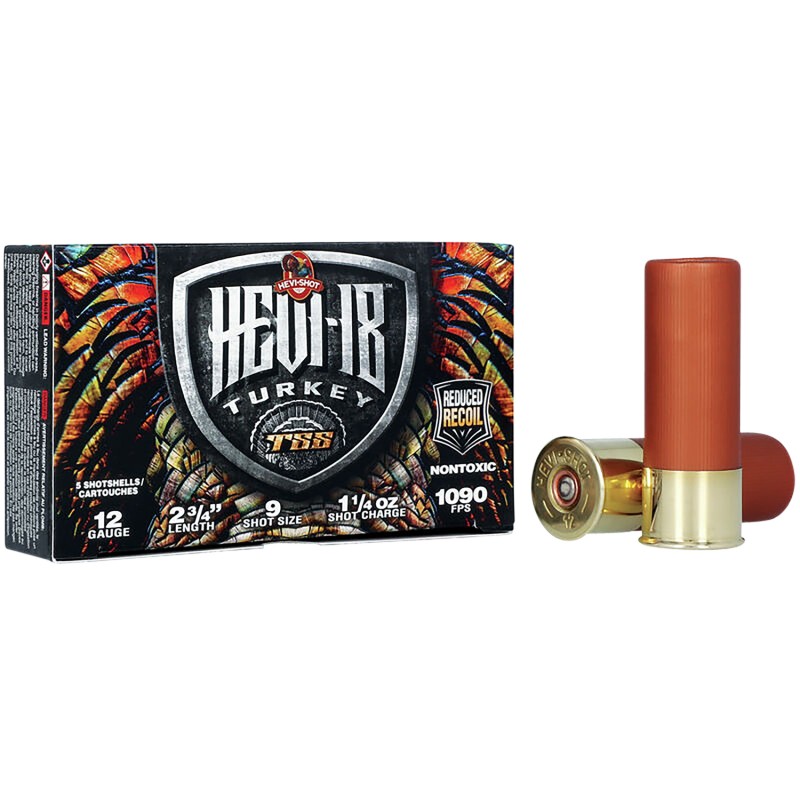 HEVIShot HS4109 HEVI18 TSS Turkey 12Gauge 2.75 1 14oz Tungsten 9Shot 5 Per Box10 Case