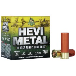 HEVIMetal HS38002 HEVIMetal Longer Range 12Gauge 3 1 14oz 2Shot 25 Per Box10 Case