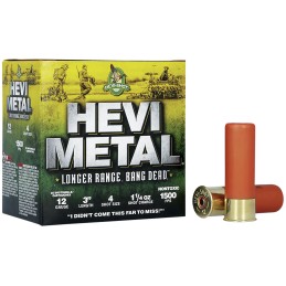 HEVIMetal HS38004 HEVIMetal Longer Range 12Gauge 3 1 14oz 4Shot 25 Per Box10 Case