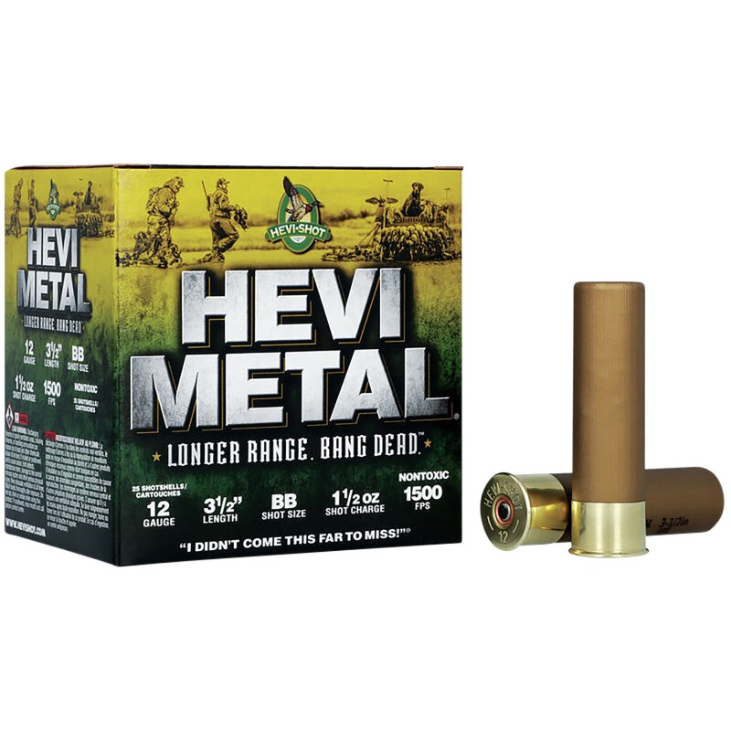 HEVIMetal HS38588 HEVIMetal Longer Range 12Gauge 3.50 1 12oz BBShot 25 Per Box10 Case