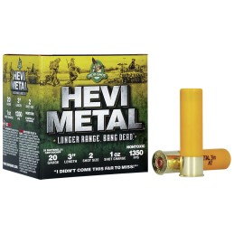 HEVIMetal HS39002 HEVIMetal Longer Range 20Gauge 3 1oz 2Shot 25 Per Box10 Case