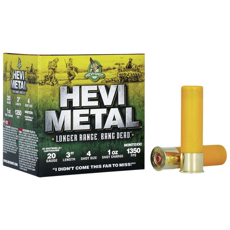 HEVIMetal HS39004 HEVIMetal Longer Range 20Gauge 3 1oz 4Shot 25 Per Box10 Case