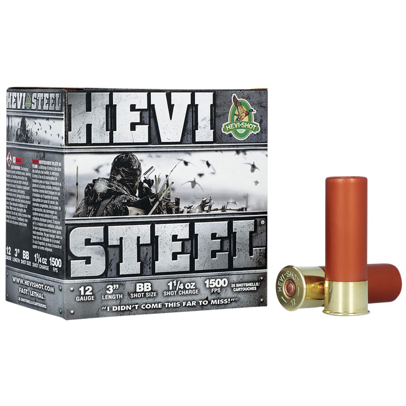 HEVIShot HS60088 HEVISteel  12Gauge 3 1 14oz BBShot 25 Per Box10 Case