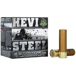 HEVIShot HS65003 HEVISteel  12Gauge 3.50 1 38oz 3Shot 25 Per Box10 Case