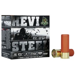 HEVIShot HS61223 HEVISteel  12Gauge 2.75 1 18oz 3Shot 25 Per Box10 Case