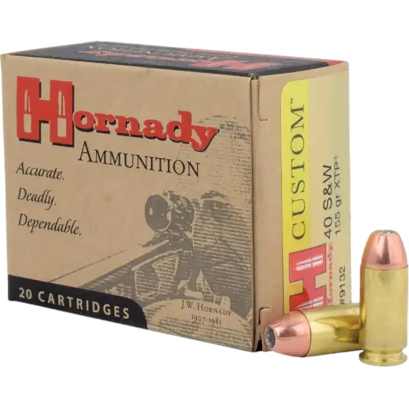 Hornady 9132 Custom  40SW 155gr Hornady XTP Hollow Point 20 Per Box10 Case