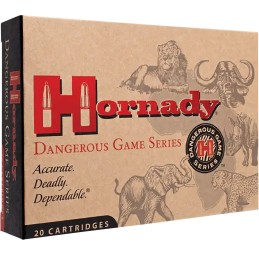 Hornady 82322 Dangerous Game  375HHMag 300gr Dangerous Game Solid 20 Per Box6 Case