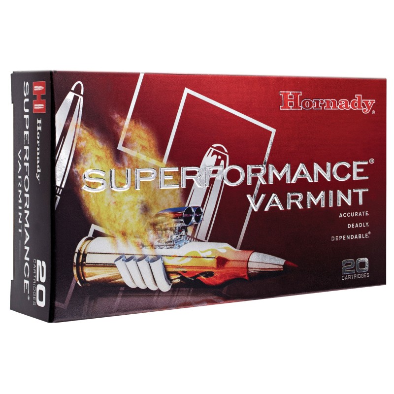 Hornady 83366 Superformance Varmint  22250Rem 50gr Hornady V Max 20 Per Box10 Case