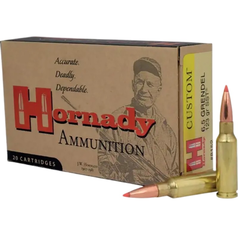 Hornady 8152 Custom  6.5Grendel 123gr Super Shock Tip 20 Per Box10 Case