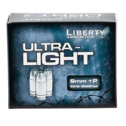 Liberty Ammunition LAUL9052 UltraLight  9mm Luger P 50 gr Lead Free Fragmenting Hollow Point 20 Per Box10 Case