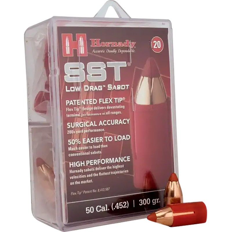 Hornady 67263 SSTML  50Cal Sabot Super Shock Tip 300gr 20 Per Box10 Case