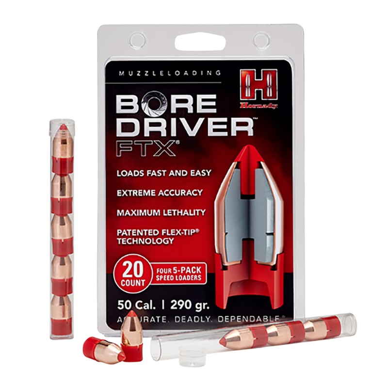 Hornady 67713 Bore Driver FTX 50Cal Flex Tip eXpanding 290gr 20 Per Box10 Case